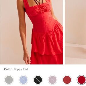 Free People Poppy Red Midi Dress